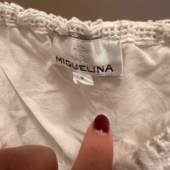 Miguelina white cropped lace embroidered tank top size small - Picture 4 of 8
